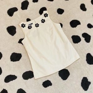 NWT Talbots RSVP $129 Women's Size 4 Small Ivory Black Floral Beaded Blouse Top